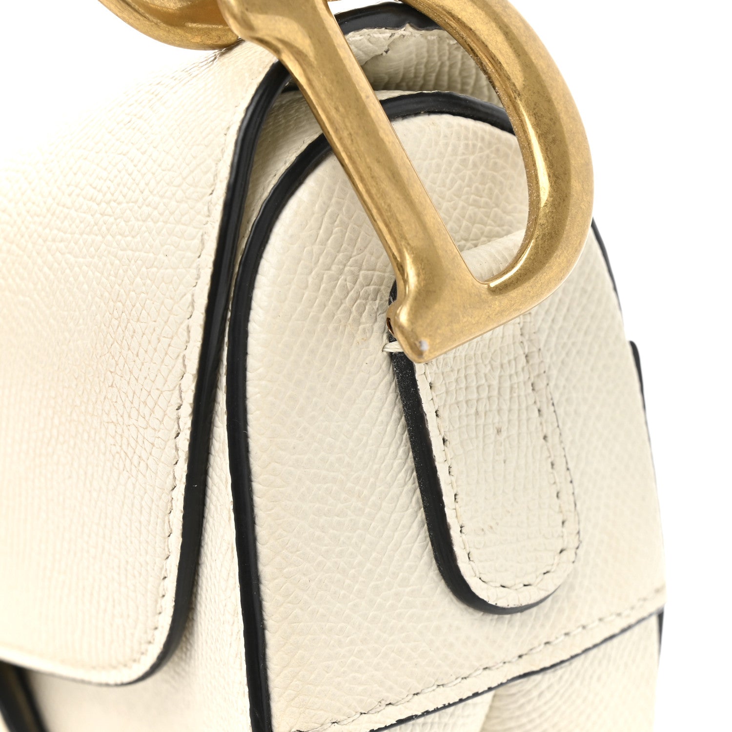 Christian Dior Grained Calfskin Saddle Bag With Strap Latte 16 of 17