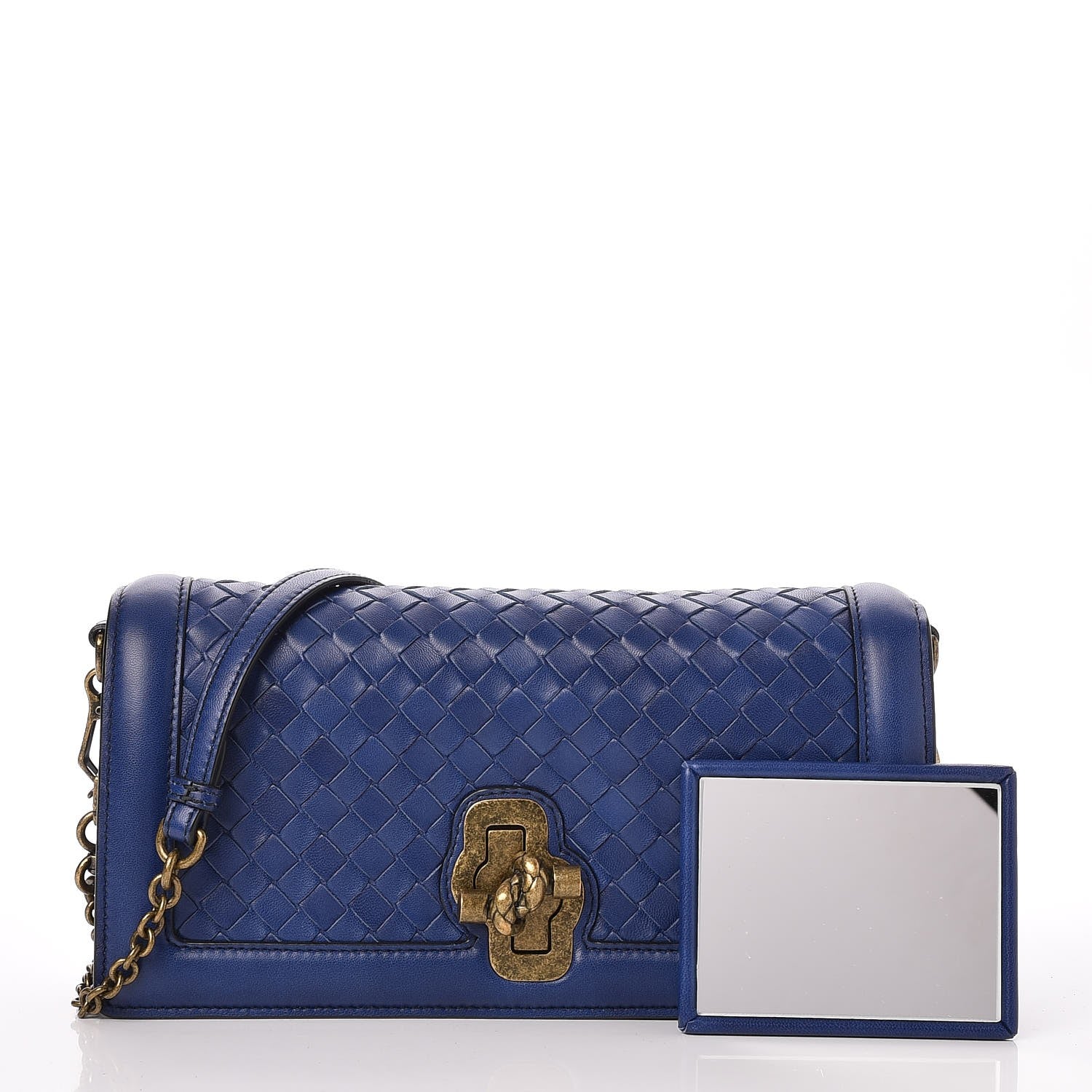Bottega Veneta Nappa Intrecciato Olimpia Knot Clutch Atlantic 3 of 10