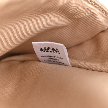 MCM Visetos Striped Medium Duke Backpack White Beige 10 of 15