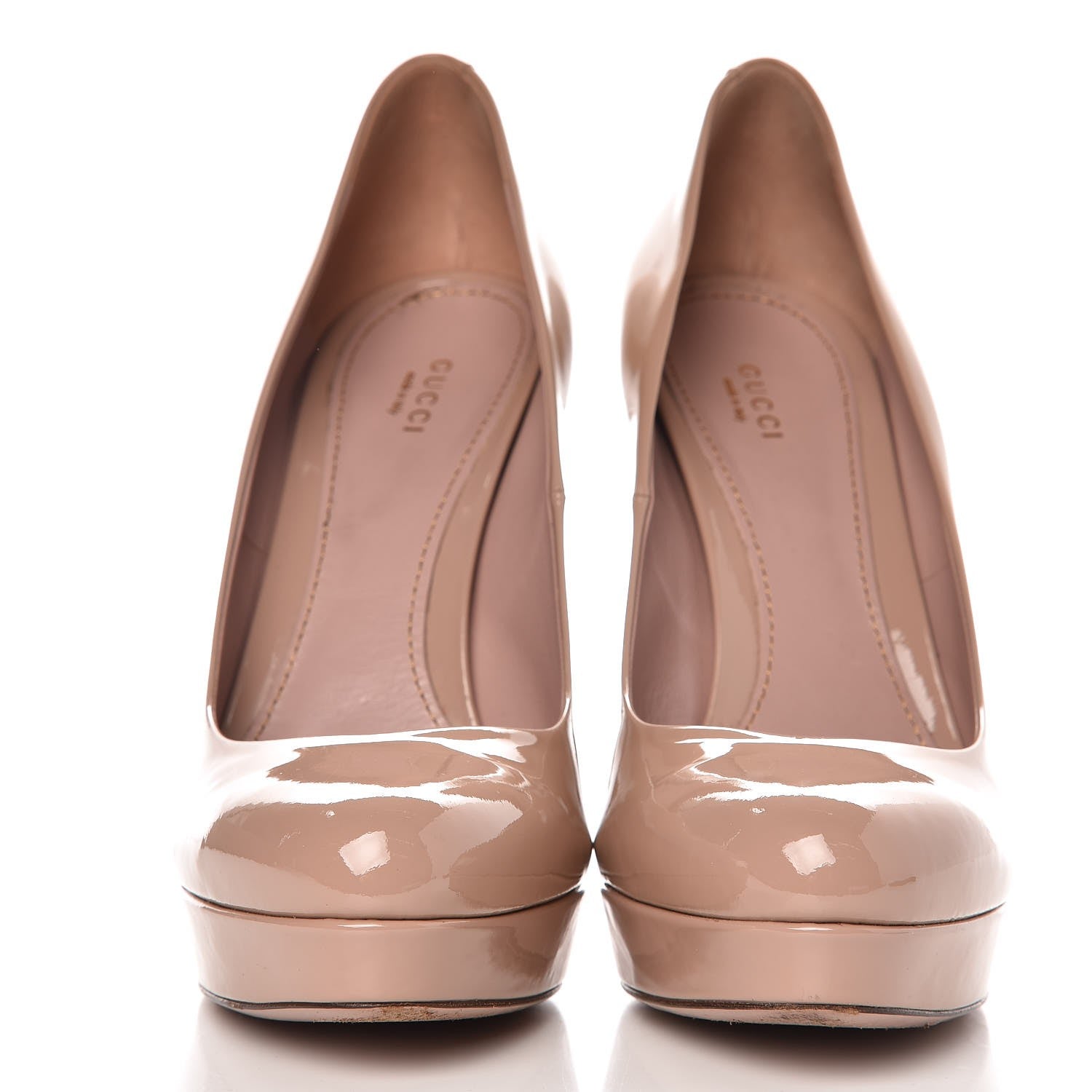 Gucci Vernice Lisbeth Platform Pumps 42 Nude 3 of 13