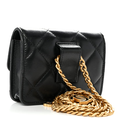 Chanel Lambskin Enamel Quilted Pending CC Flap Belt Bag Black 3 of 11