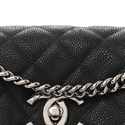Chanel Iridescent Caviar Medium Lady Pearly Flap Black 9 of 14