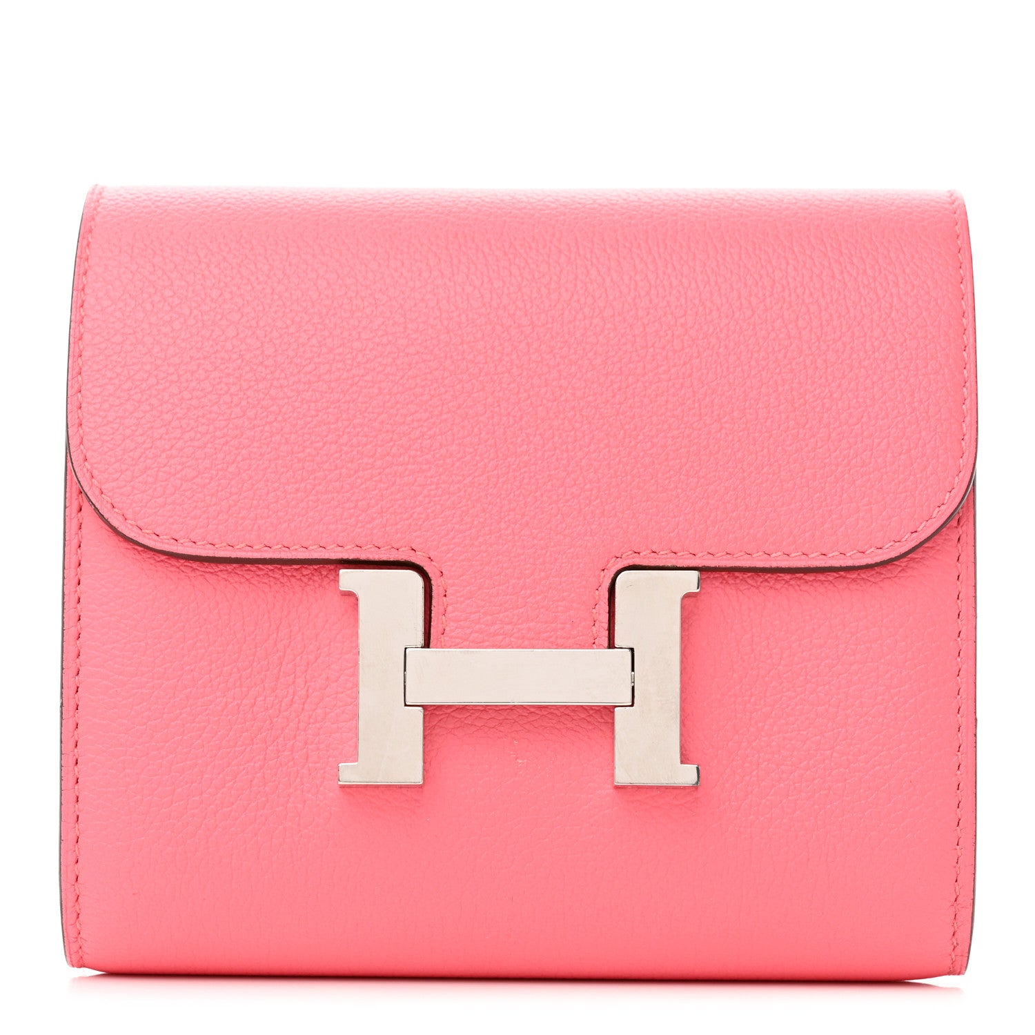 Hermes Evercolor Constance Compact Passant Wallet Rose Azalee 1 of 10