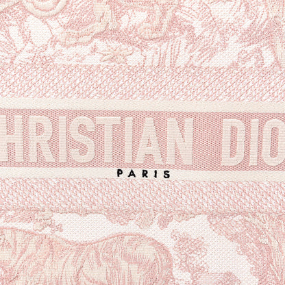 Christian Dior Canvas Embroidered Medium Dioriviera Toile De Jouy Book Tote Rose 8 of 14