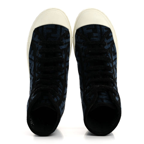 Fabric Domino Mens High Top Sneakers 8 Black Blue
