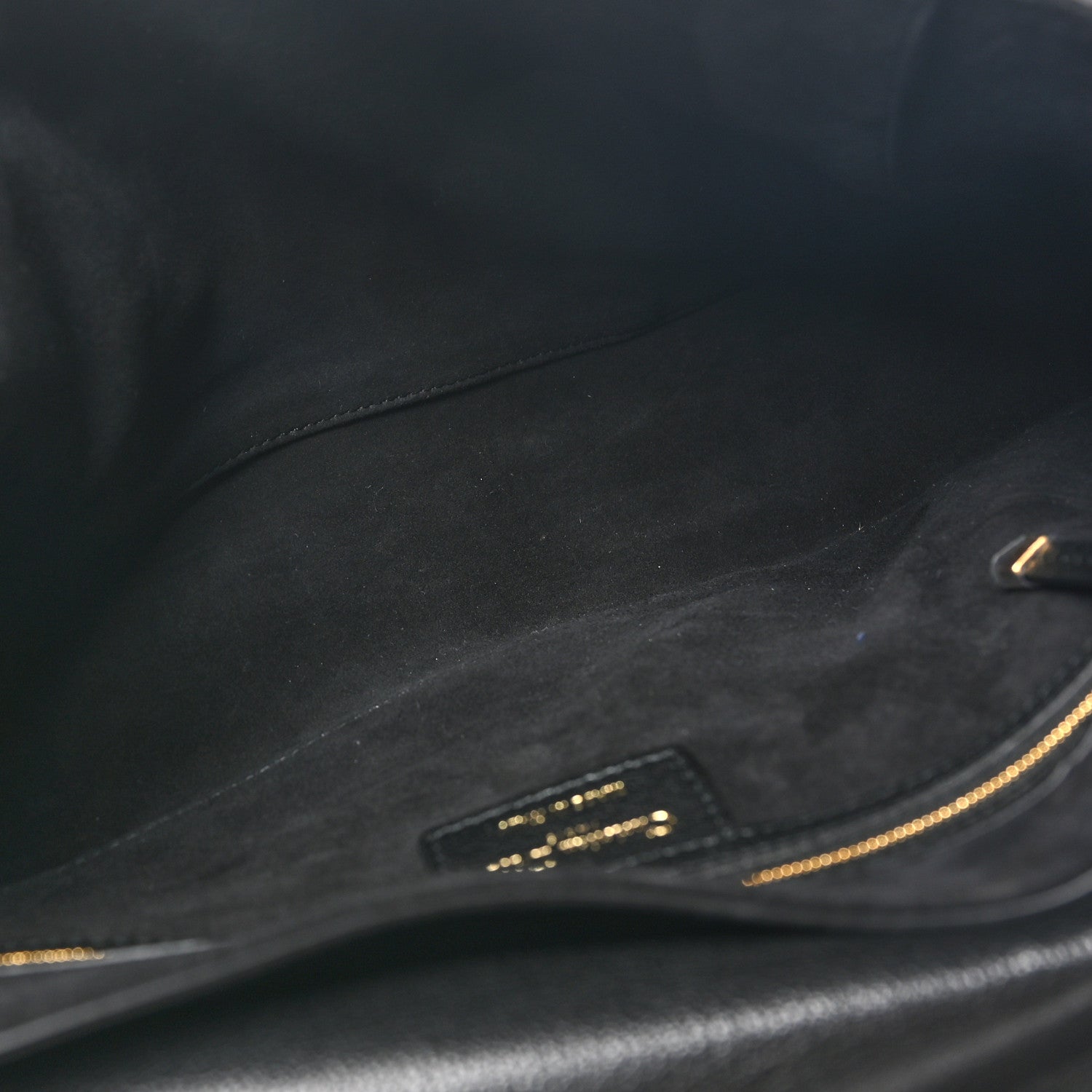 Christian Dior Shiny Goatskin Large Soft Saddle Bag Black 5 of 10