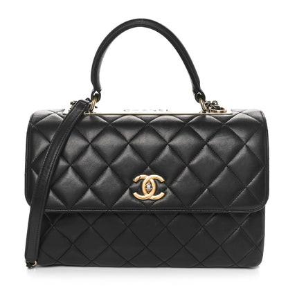 Chanel Lambskin Quilted Medium Trendy CC Flap Dual Handle Bag Black 1 of 13
