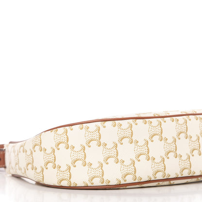 Celine Canvas Calfskin Ava Triomphe Shoulder Bag White 6 of 10