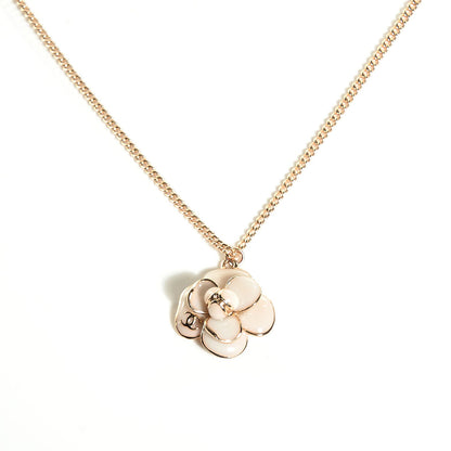 Chanel Enamel CC Camellia Necklace Gold 1 of 4