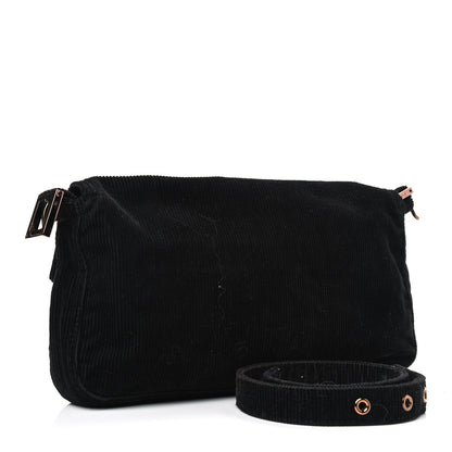 Fendi Corduroy Baguette Black 2 of 9