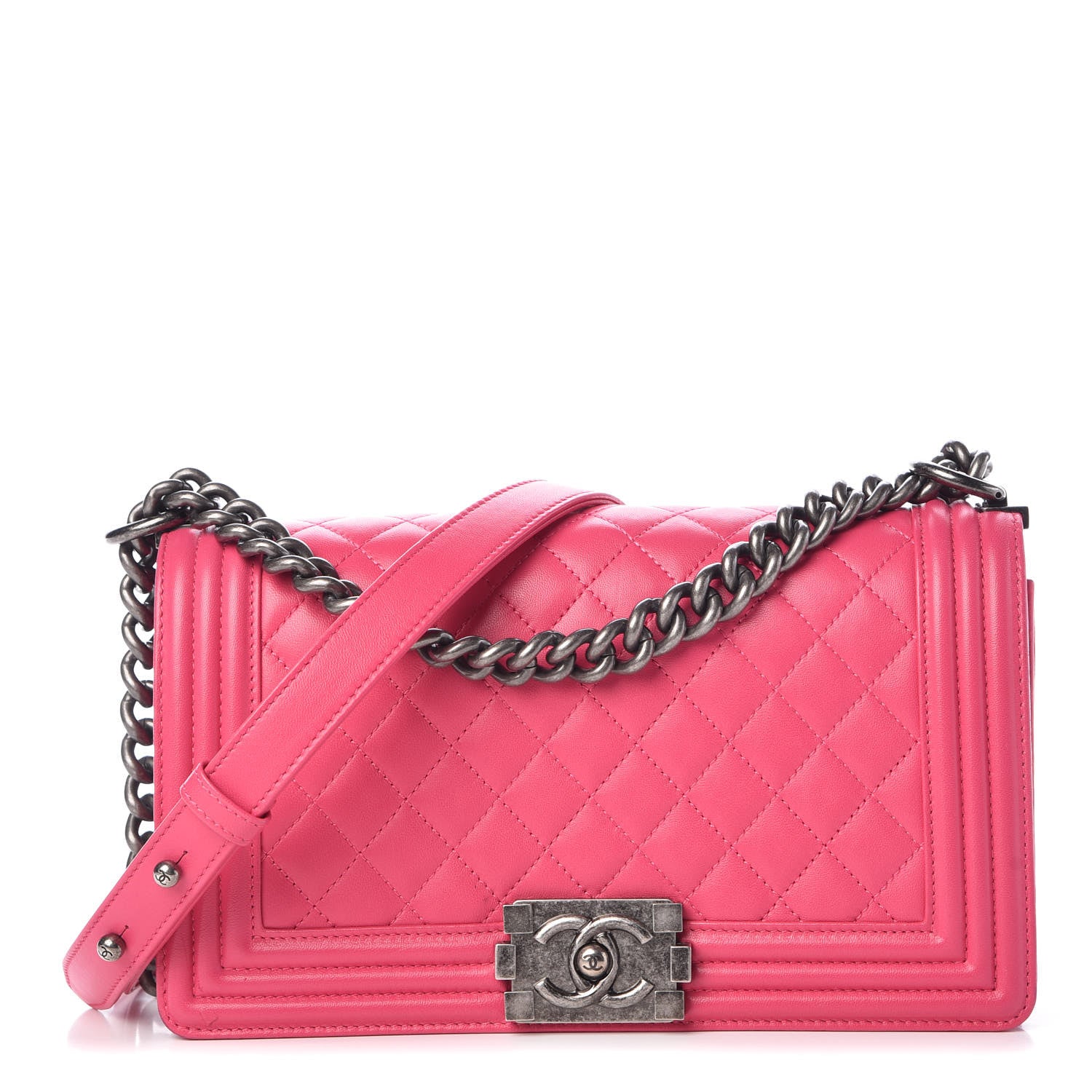 Chanel Lambskin Quilted Medium Boy Flap Fuchsia 1 of 10