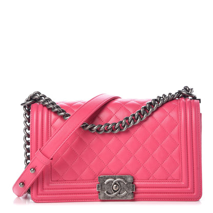 Chanel Lambskin Quilted Medium Boy Flap Fuchsia 1 of 10