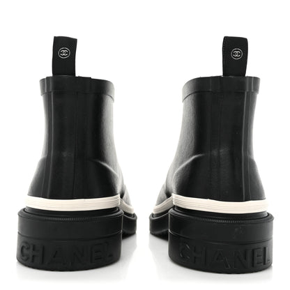 Chanel Rubber CC Short Rain Boots 38 Black 4 of 11