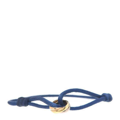 Cartier 18K Pink Yellow White Gold Trinity Adjustable Cord Bracelet Blue 1 of 6