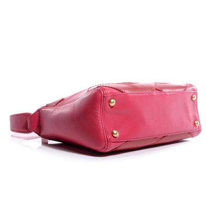Chanel Lambskin CC Stitched Small Shoulder Bag Red Pink 4 of 7
