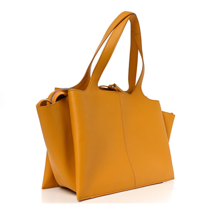 Celine Calfskin Medium Tri-Fold Bag Honey 2 of 9