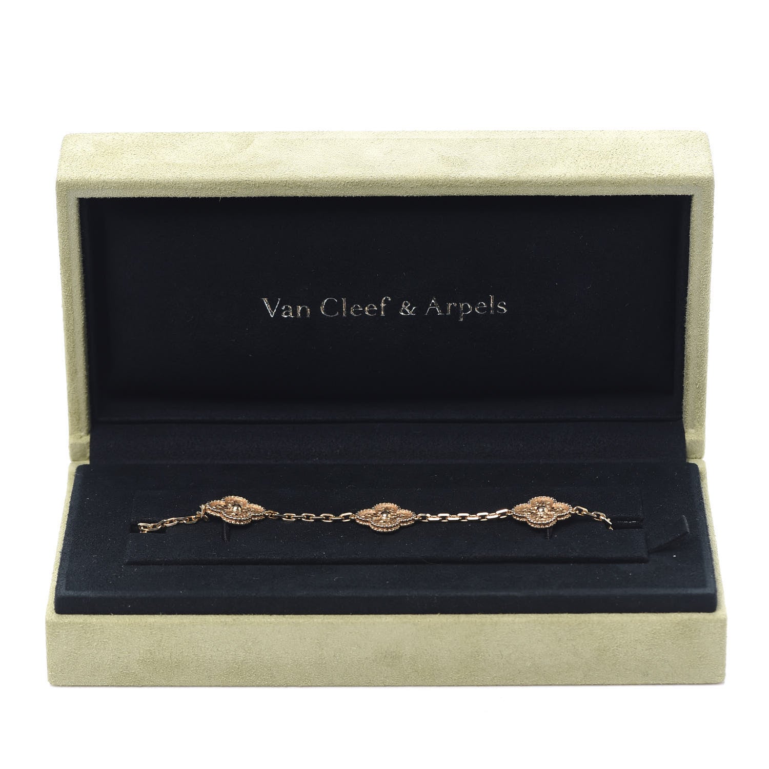 Van Cleef & Arpels 18K Yellow Gold 5 Motifs Vintage Alhambra Bracelet 6 of 6