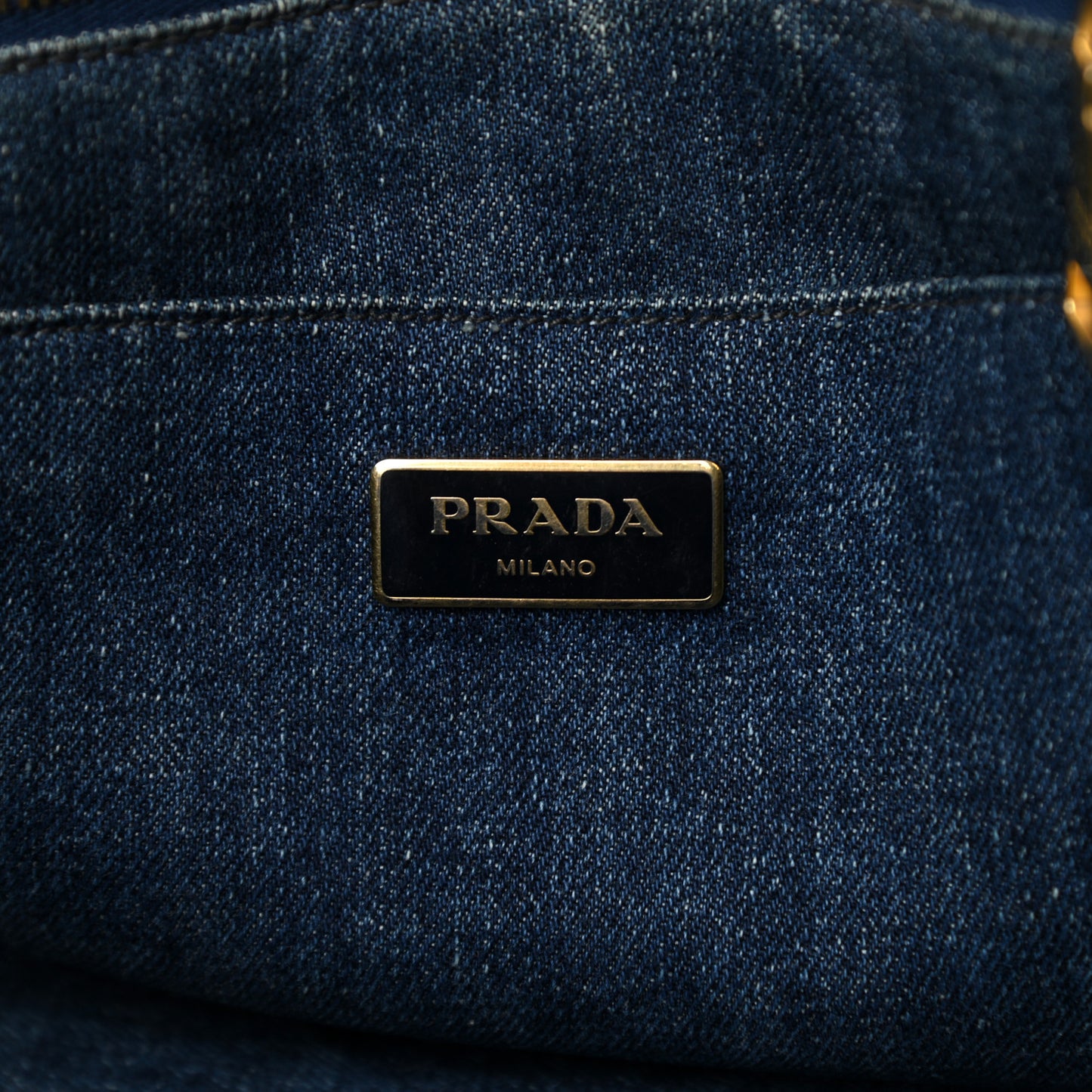 Denim Logo Tote Bleu