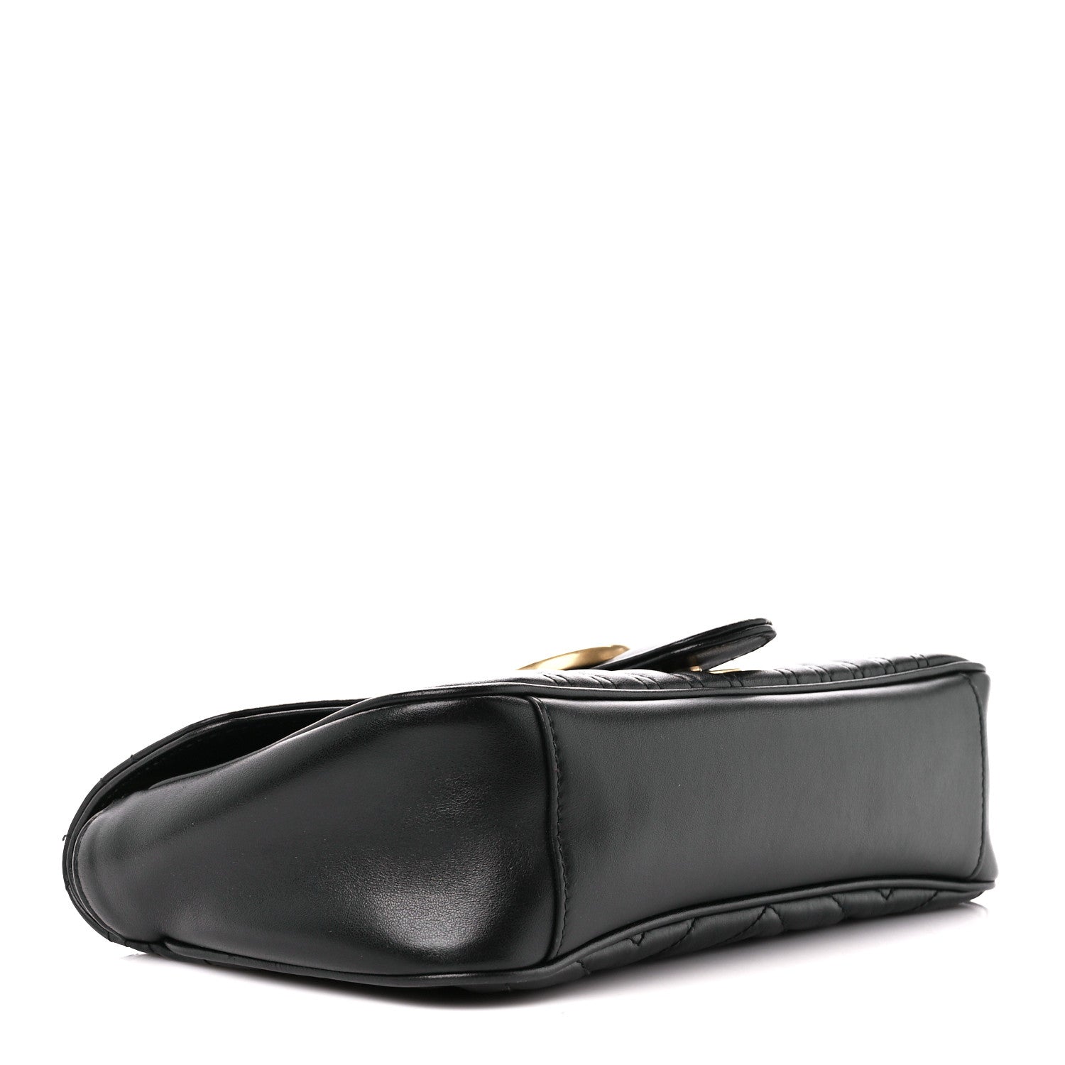 Gucci Calfskin Matelasse Small GG Marmont Shoulder Bag Black 4 of 11
