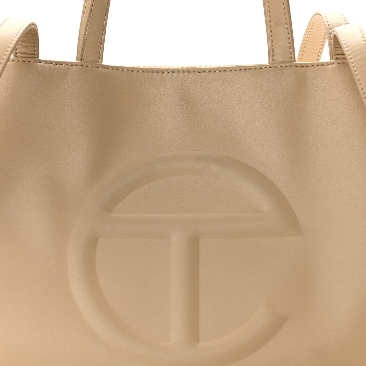 Vegan Leather Medium Shopping Bag Cream