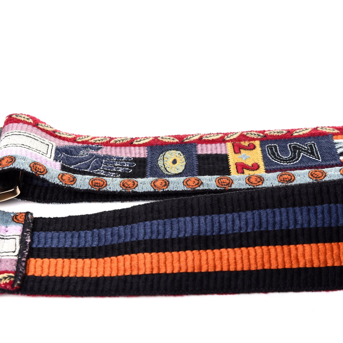 Canvas Counting Rockstud Guitar Strap Multicolor