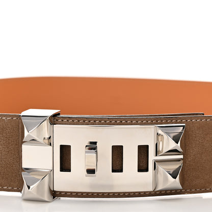 Hermes Taurillon Gaucho Collier De Chien CDC Belt 85 Muscade 4 of 8