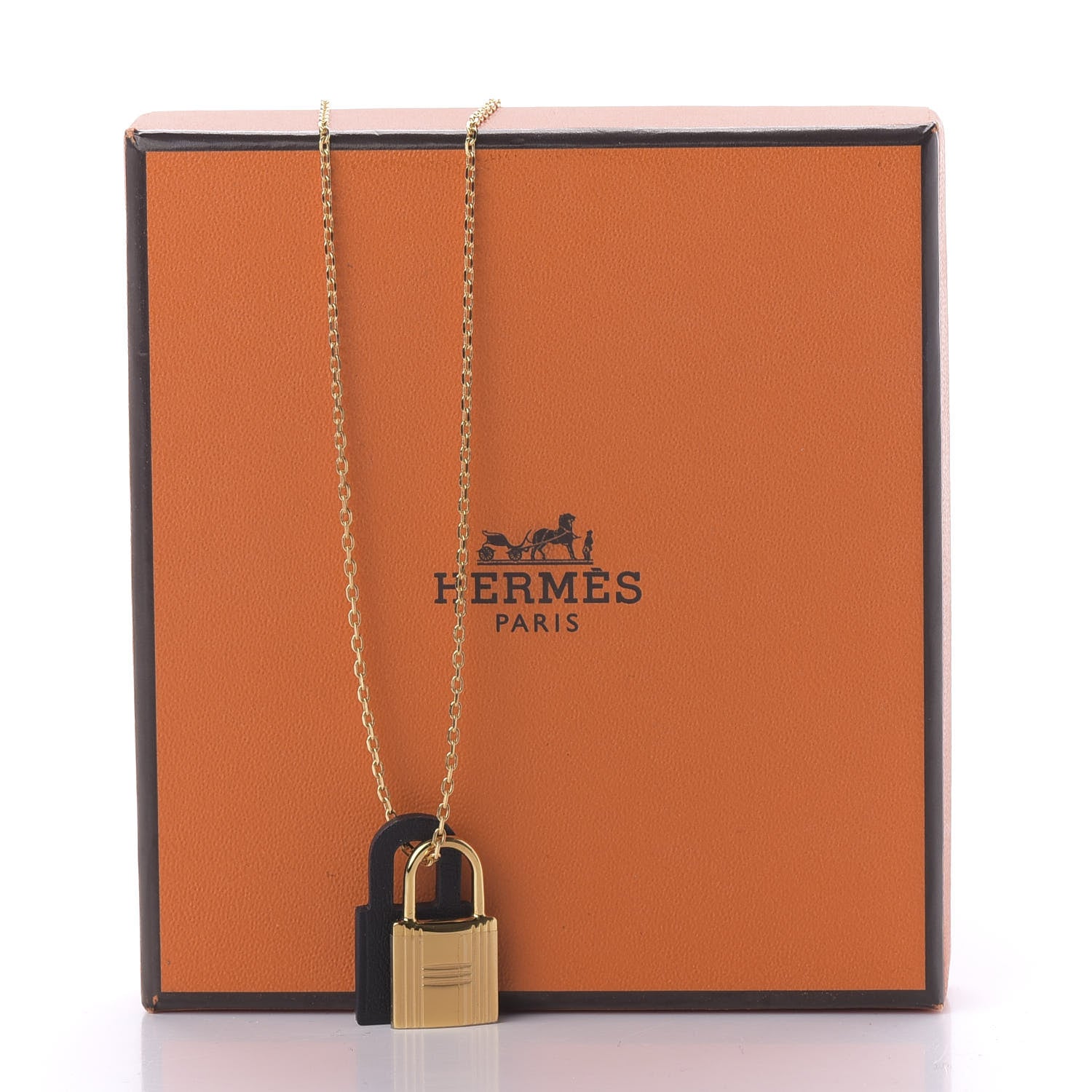 Hermes Swift Small O'Kelly Pendant Necklace Black 7 of 7