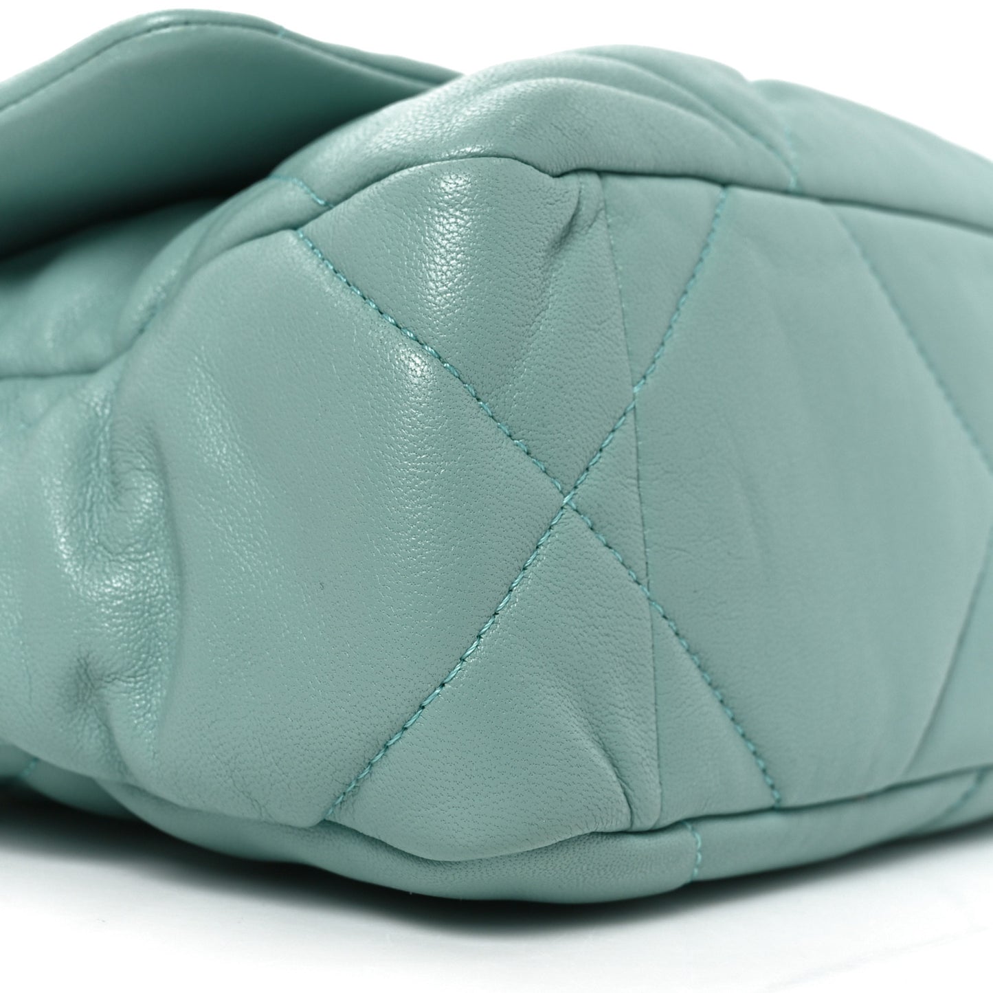 Goatskin Quilted Medium Chanel 19 Flap Light Blue