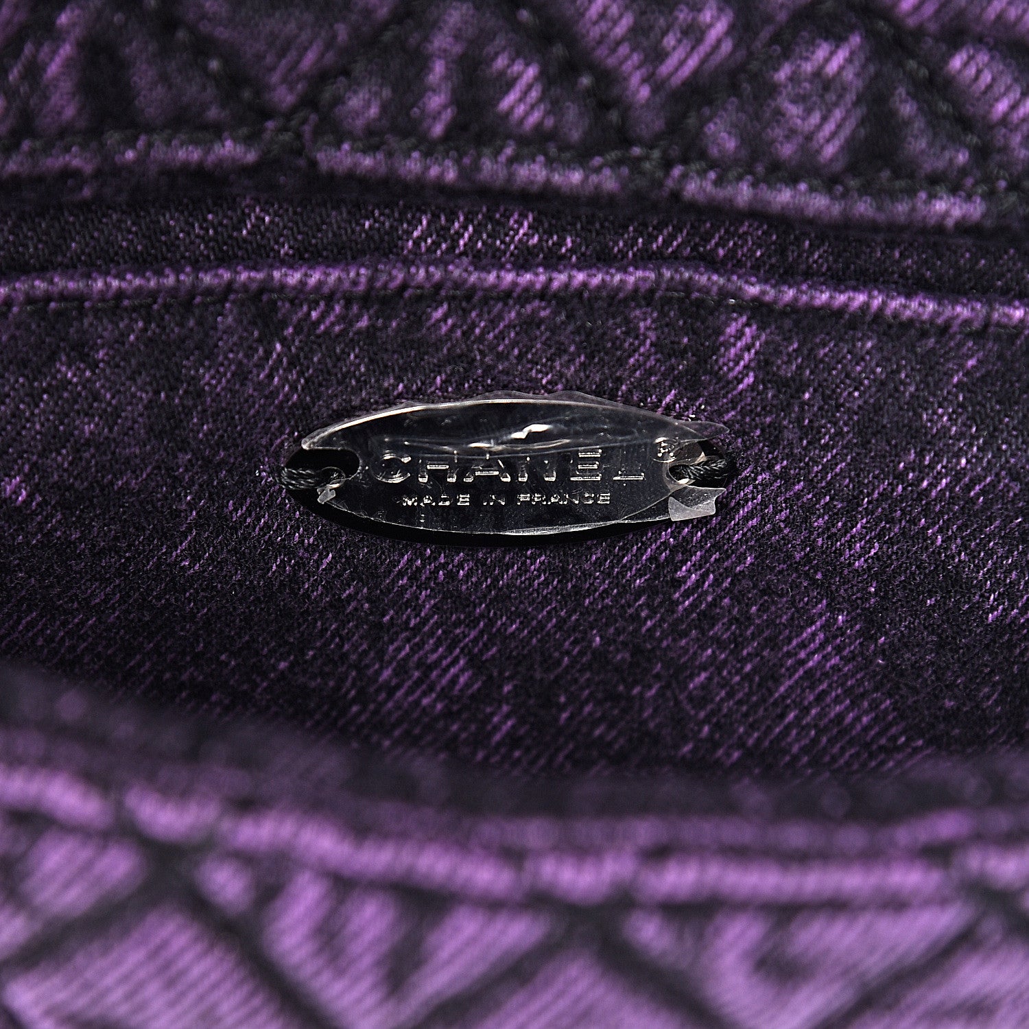 Chanel Denim Quilted Small Flap Purple Black 6 of 10