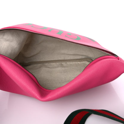 Gucci Grained Calfskin Small Logo Belt Bag Box Pink Green 5 of 10