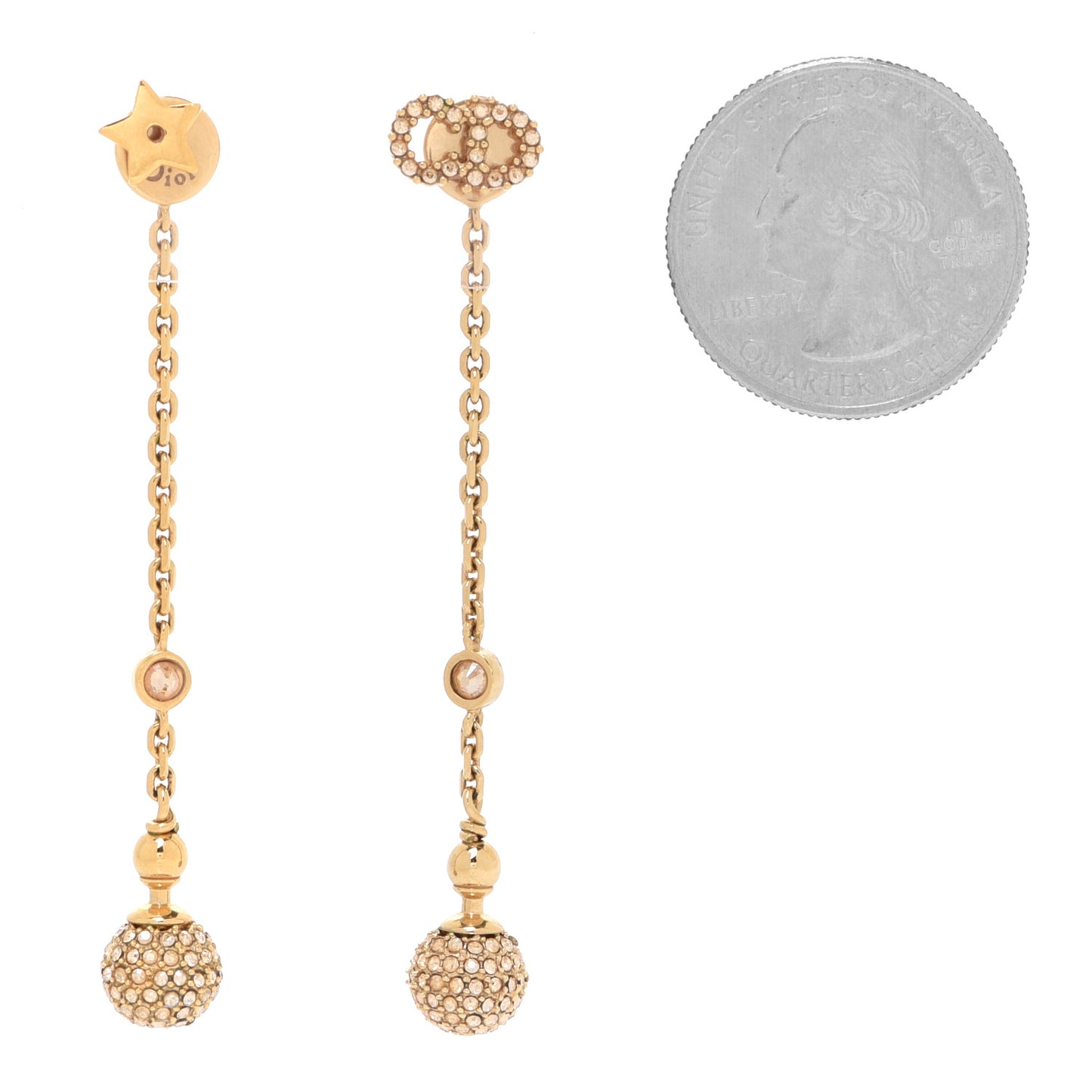 Crystal Tribales Star CD Drop Earrings Gold