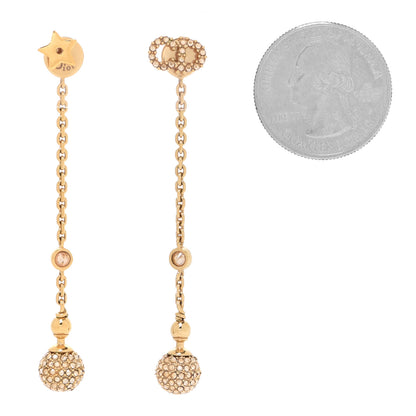 Christian Dior Crystal Tribales Star CD Drop Earrings Gold 2 of 6