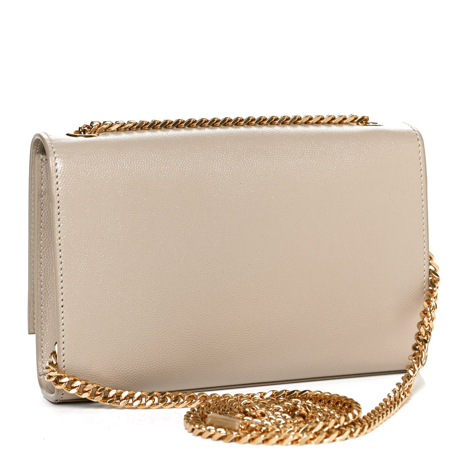 Saint Laurent Grain De Poudre Small Monogram Kate Satchel Sea Salt 3 of 13