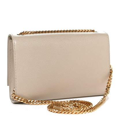 Saint Laurent Grain De Poudre Small Monogram Kate Satchel Sea Salt 3 of 13