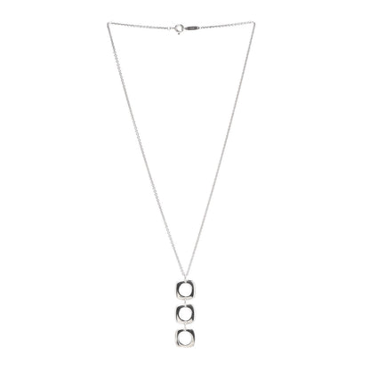 Tiffany Sterling Silver Cushion Square Link Pendant Necklace 3 of 5