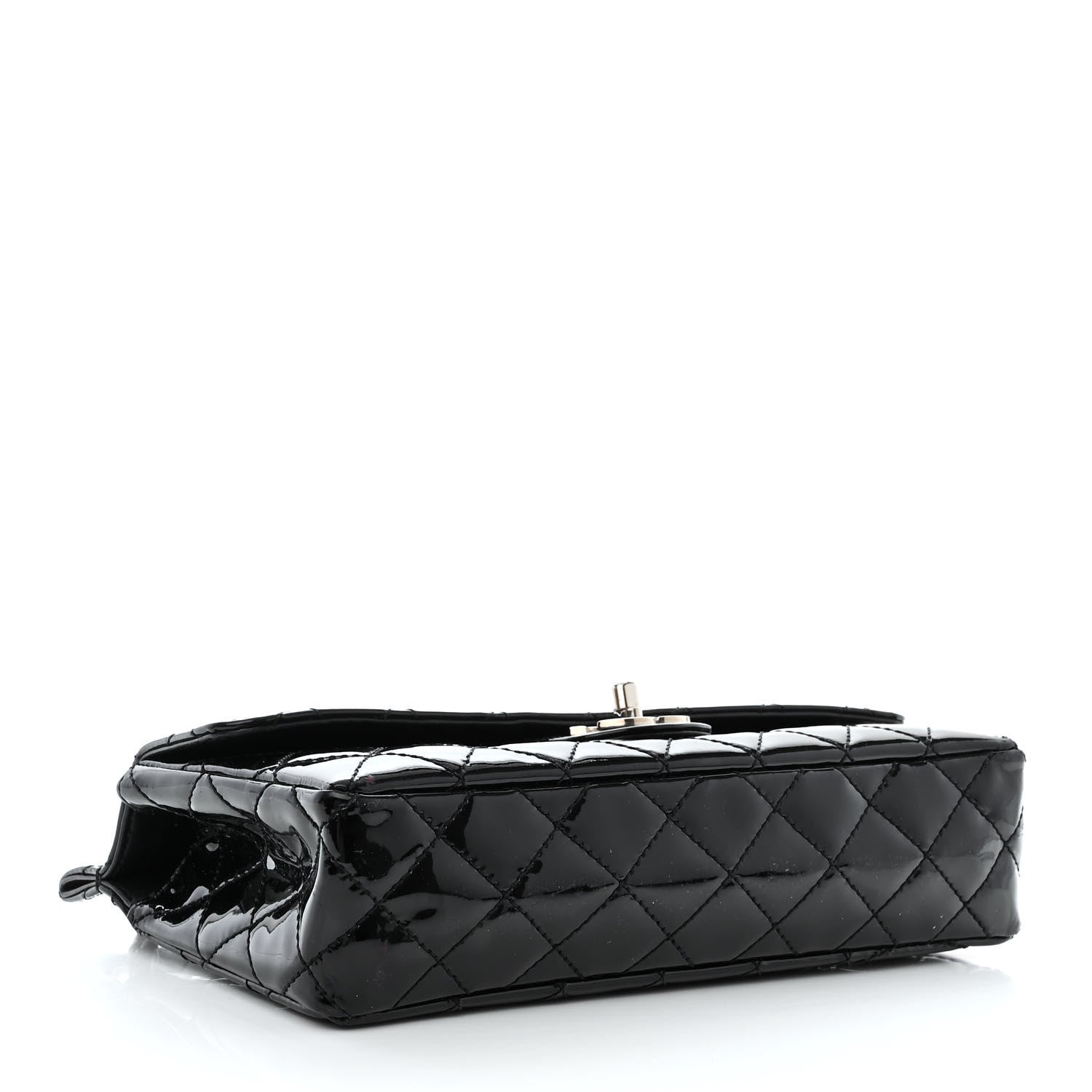 Chanel Patent Quilted Medium Diagonal CC Flap Black 4 of 10
