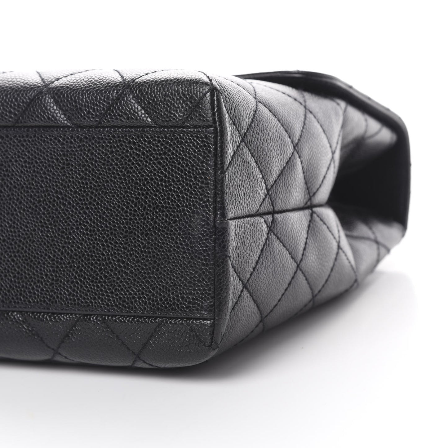 Caviar Quilted Jumbo Kelly Flap Black