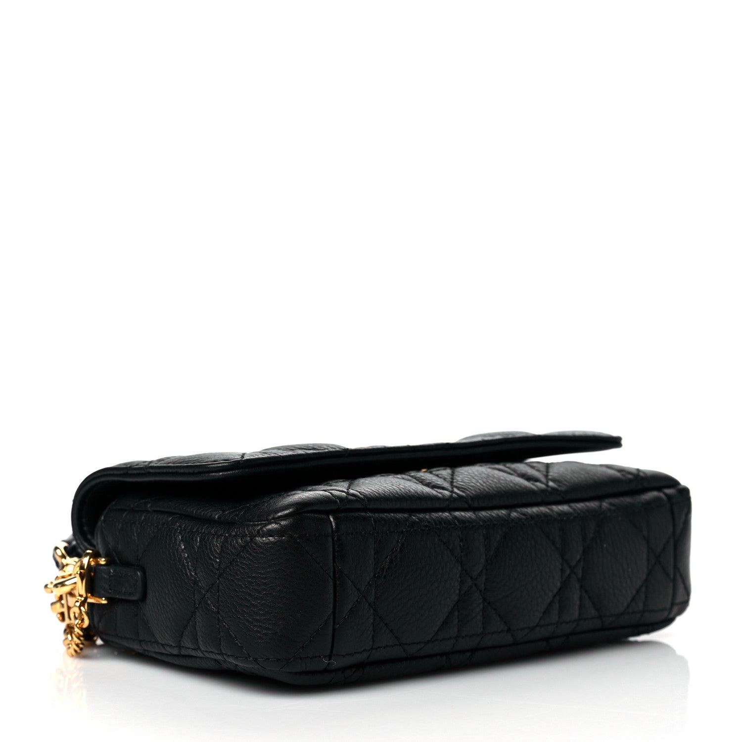 Christian Dior Supple Calfskin Cannage Caro Pouch with Chain Black 4 of 10