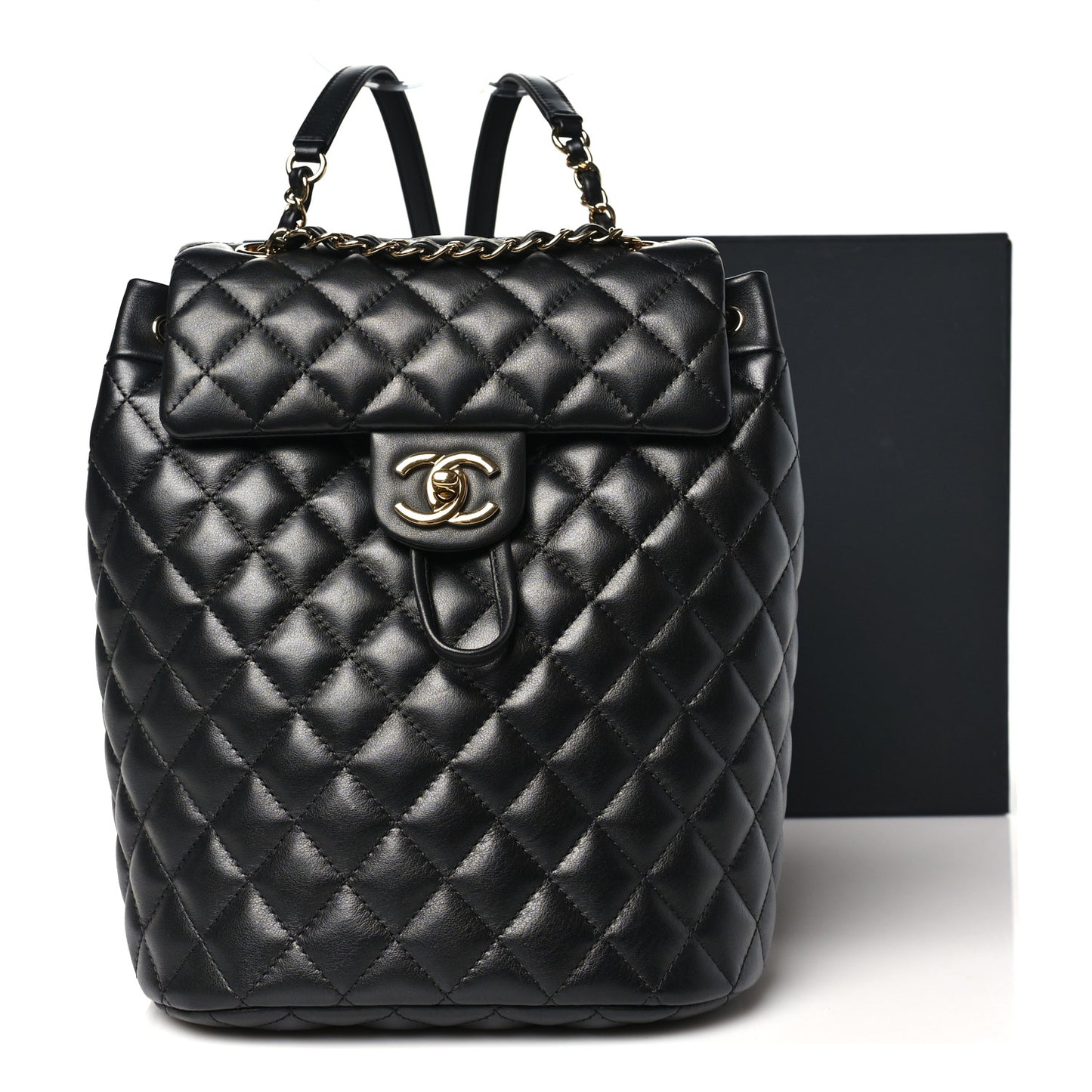 Calfskin Quilted Small Urban Spirit Backpack Black