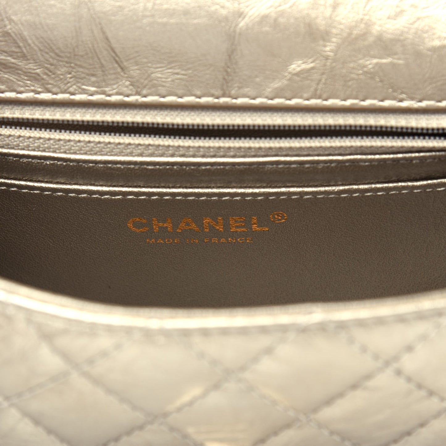 Aged Calfskin Quilted 2.55 Reissue Mini Flap Light Gold