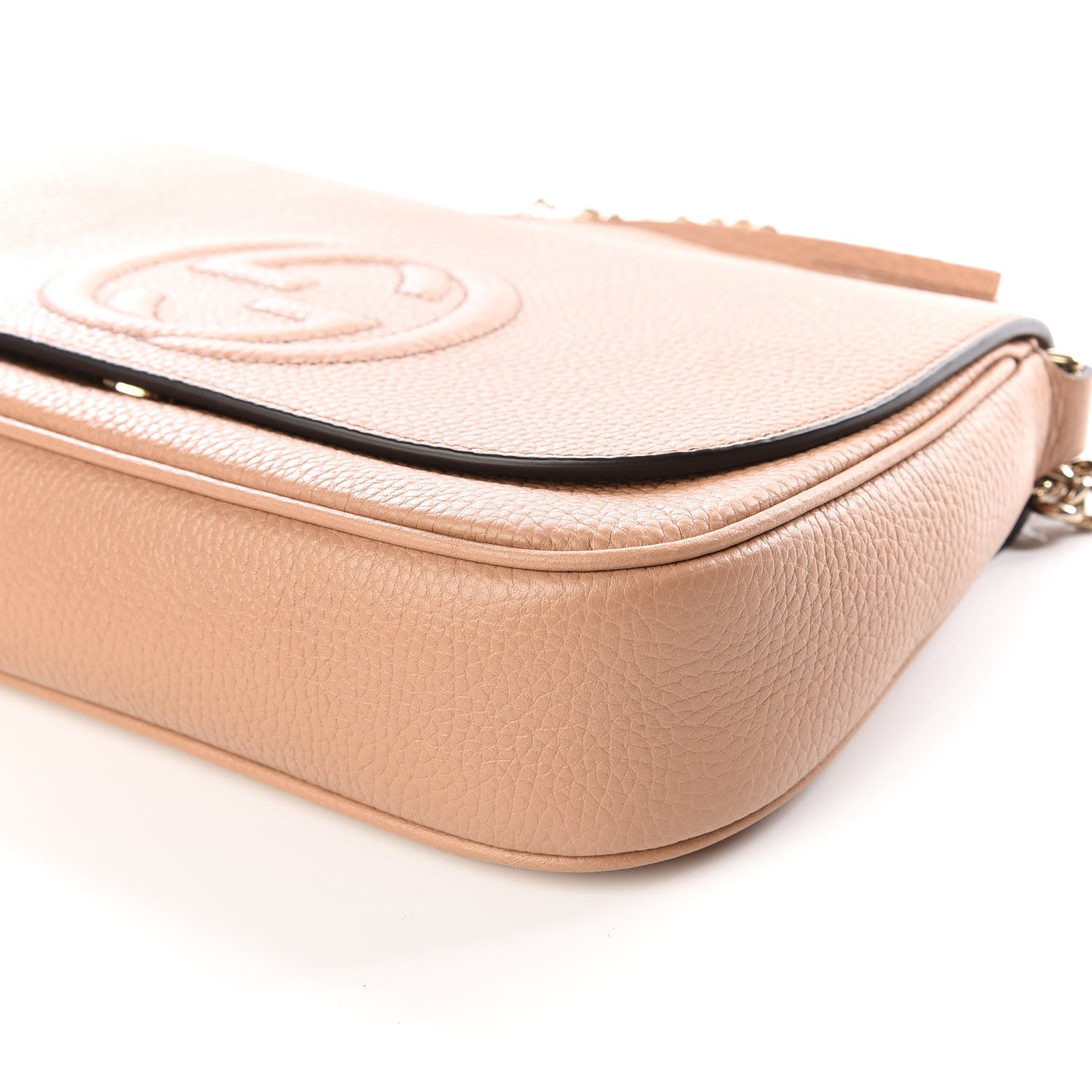 Gucci Pebbled Calfskin Medium Soho Flap Crossbody Camelia 6 of 9