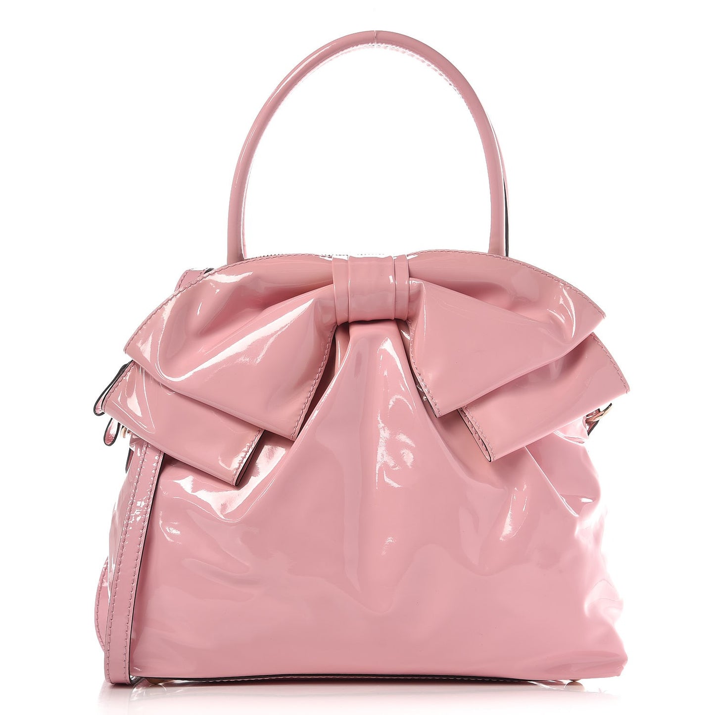 Patent Lacca Bow Dome Tote Pop Gardenia