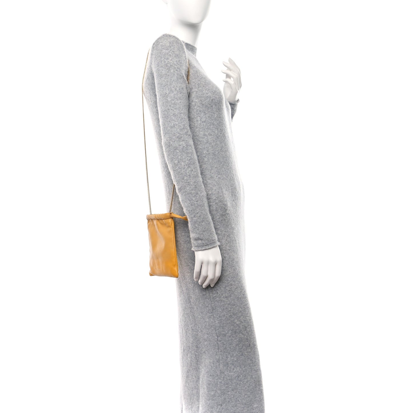 Lambskin Paris Drawstring Pouch Saffran