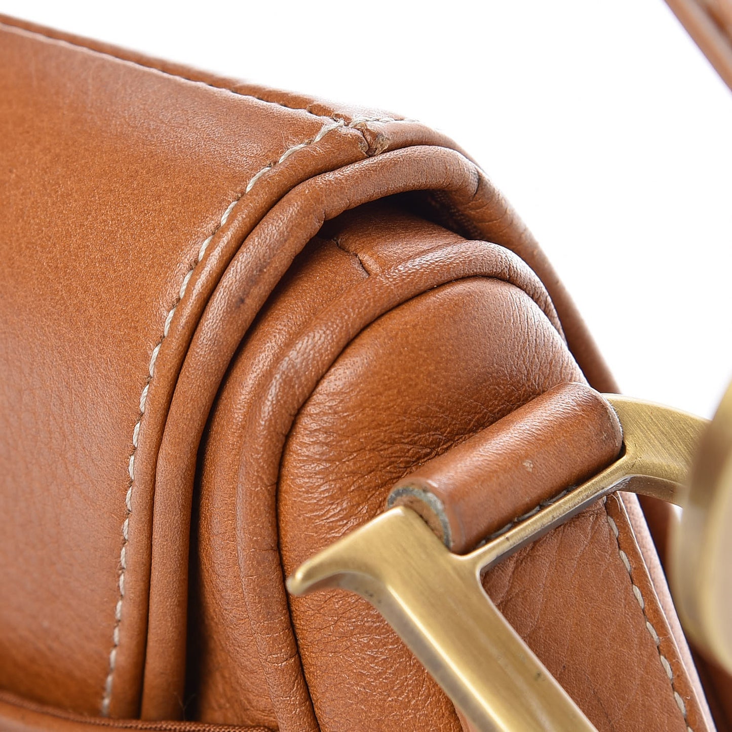 Calfskin Double Saddle Bag Brown