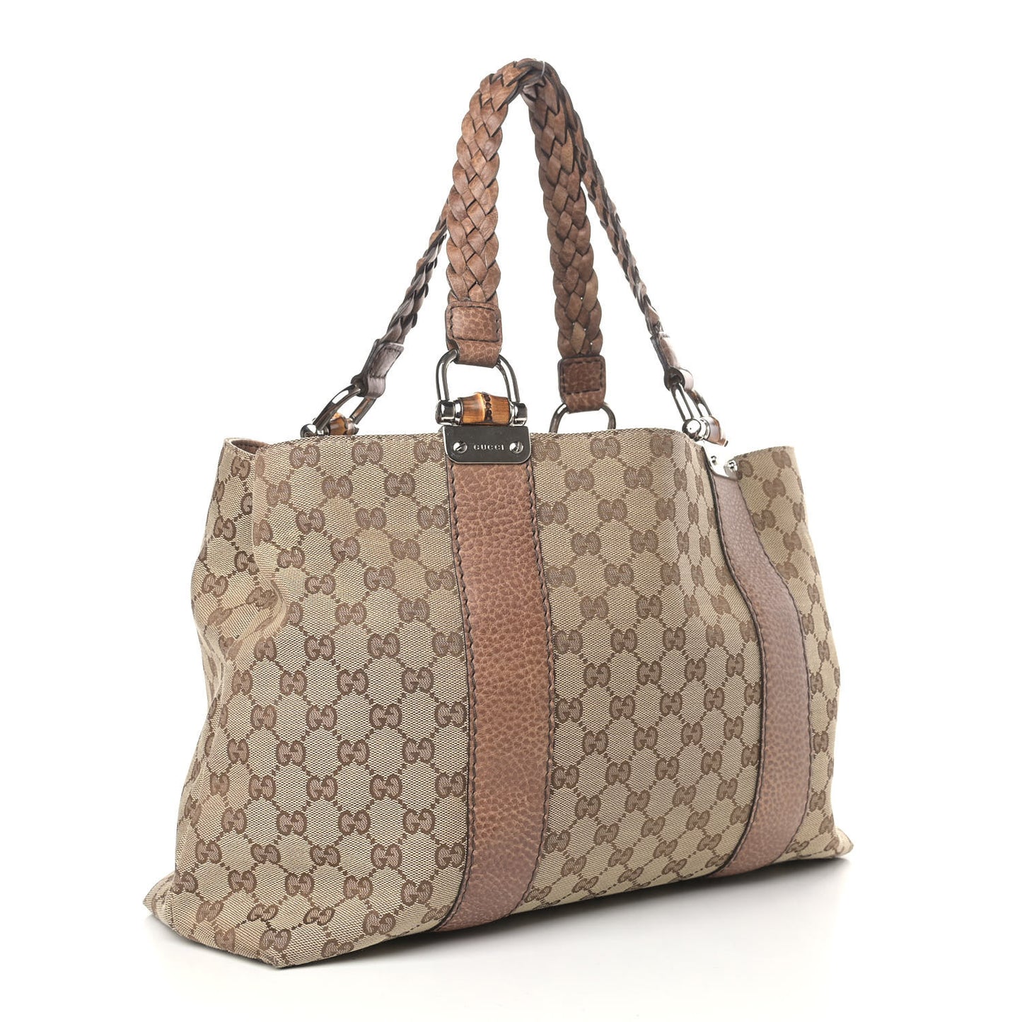 Monogram Medium Bamboo Bar Tote Brown