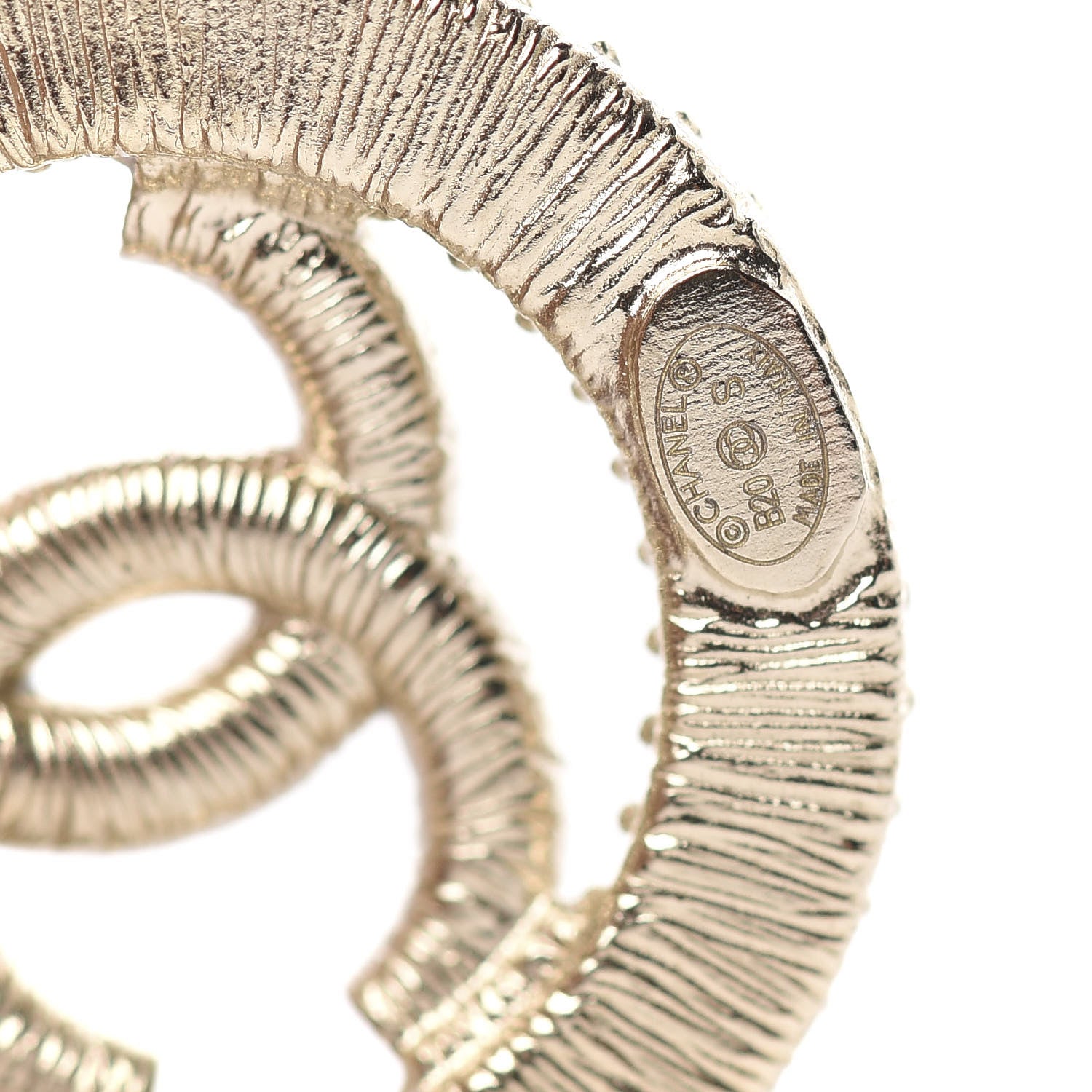 Chanel Crystal CC Vendome Round Earrings Gold 4 of 5