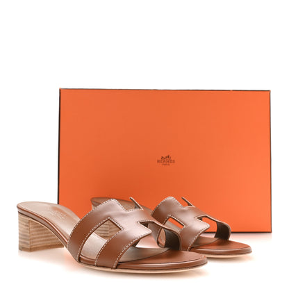 Hermes Calfskin Oasis Sandals 38 Gold 9 of 9