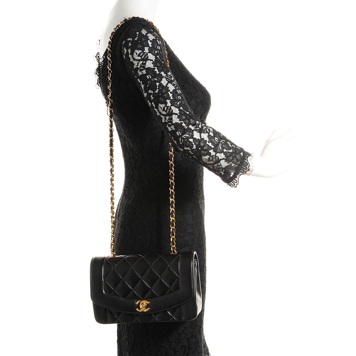 Chanel Lambskin Quilted Small Single Flap Black 2 of 9