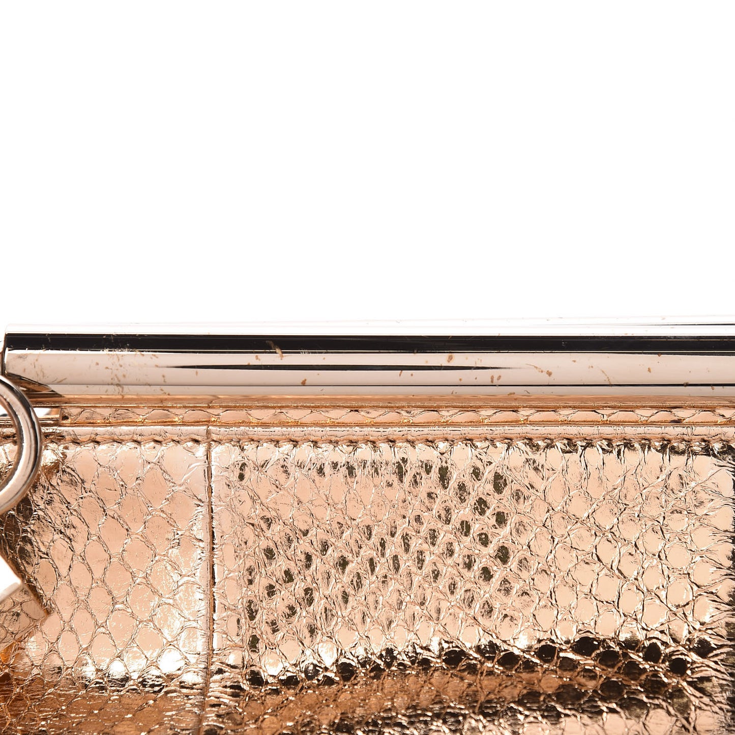 Metallic Watersnake Cadence Clutch Nude