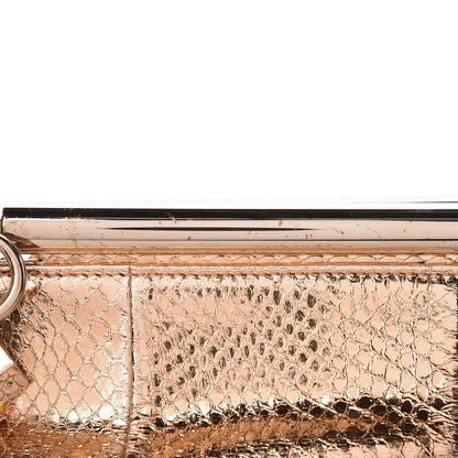 Jimmy Choo Metallic Watersnake Cadence Clutch Nude 10 of 11